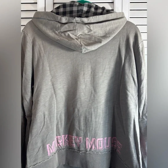 Disney Mickey Mouse Women's zip-up Hoodie Gray & Pink XL - Picture 5 of 6
